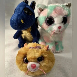 TY Beanie Boos Lot Of 3. Opal Sapphire Tabitha